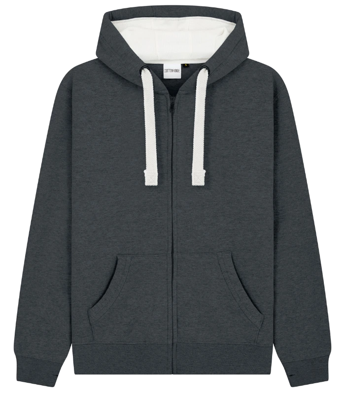 Cotton Ridge Comet Ultra Premium Zip Hoodie in Black Melange