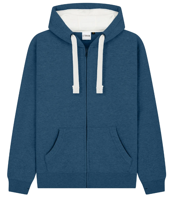 Cotton Ridge Comet Ultra Premium Zip Hoodie in Navy Melange