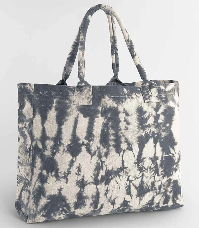 Westford Mill Westford Mill Tie Dye Canvas Tote Bag in Natural Black Tie Dye