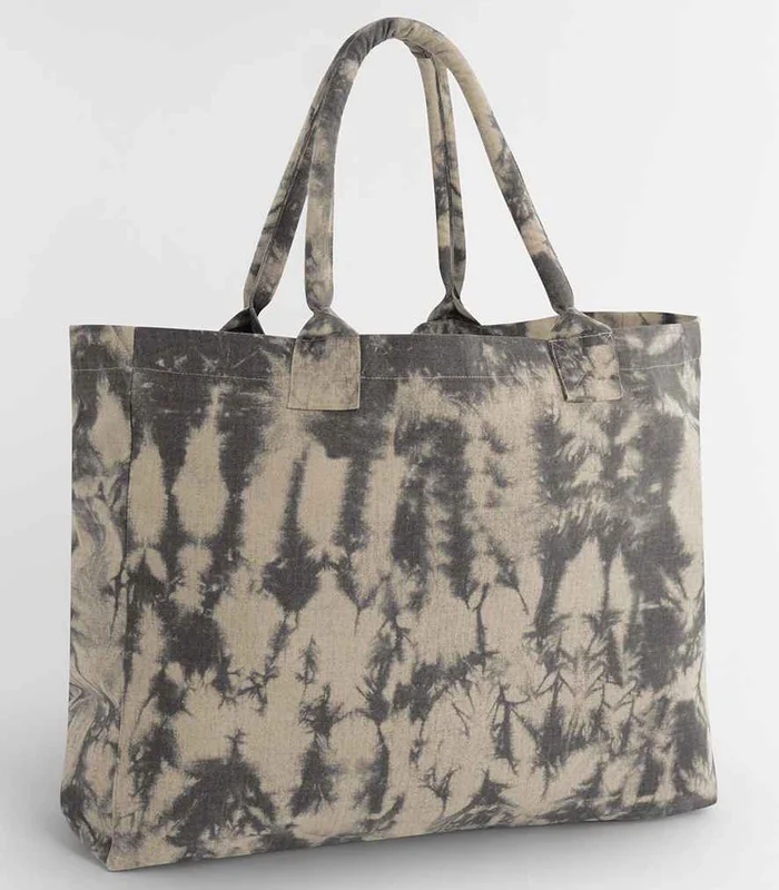 Westford Mill Westford Mill Tie Dye Canvas Tote Bag in Sand Black Tie Dye