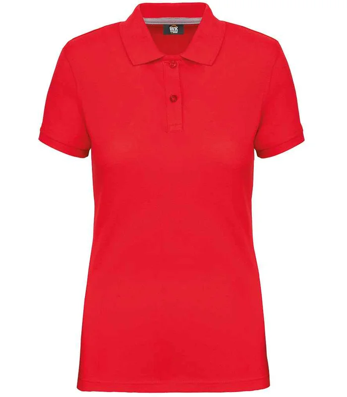 WK Designed To Work WK Designed to Work Ladies Anti-Bacterial Piqué Polo Shirt in Red