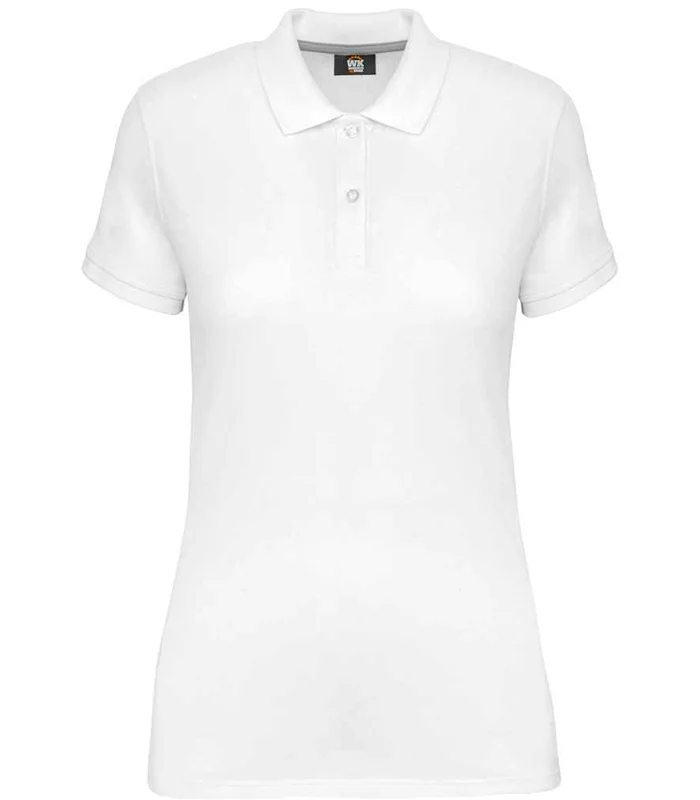WK Designed To Work WK Designed to Work Ladies Anti-Bacterial Piqué Polo Shirt in White