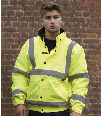 Warrior Warrior Hi-Vis Fleece Lined Bomber Jacket in FLY