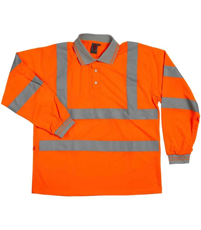 Warrior Warrior Hi-Vis Long Sleeve Polo Shirt in ORA