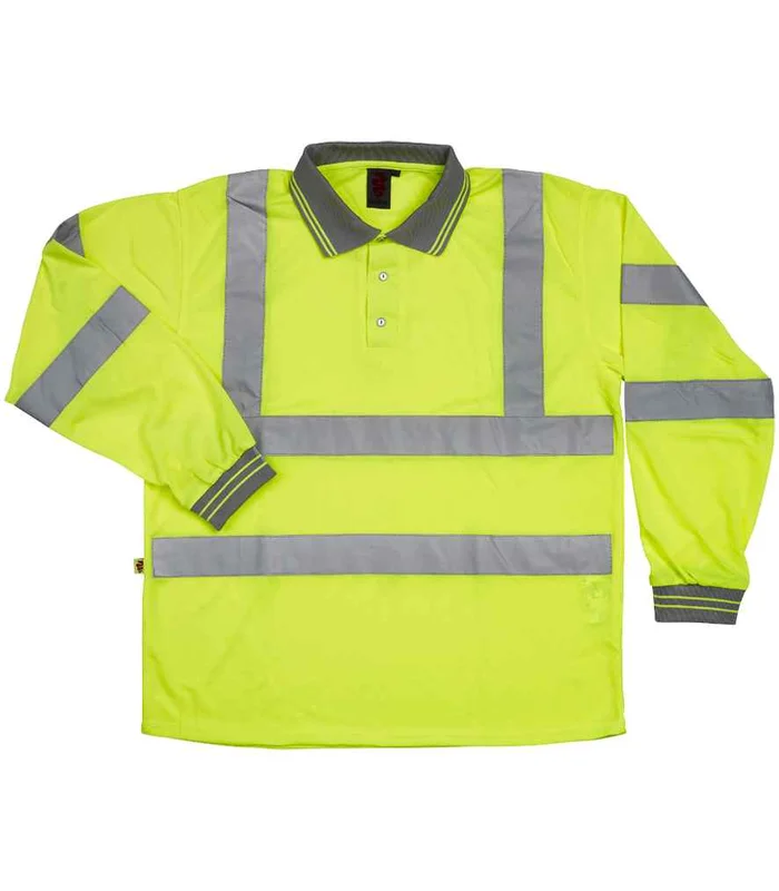 Warrior Warrior Hi-Vis Long Sleeve Polo Shirt in YEL