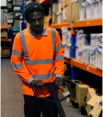 Warrior Warrior Hi-Vis Long Sleeve Polo Shirt in ORA
