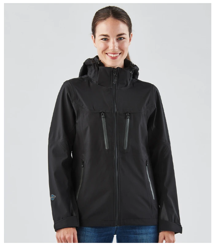 Stormtech Stormtech Ladies Patrol Hooded Soft Shell Jacket in BK/BR