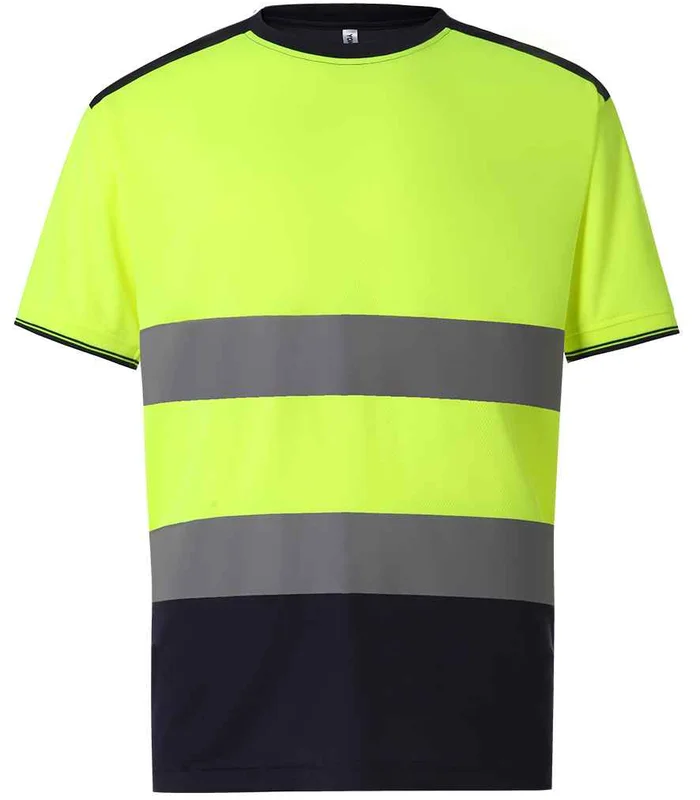 YOKO Yoko Hi-Vis Two Tone T-Shirt in YL/NV
