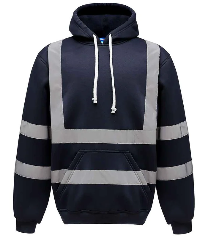 YOKO Yoko Hi-Vis Pull Over Hoodie in NAV