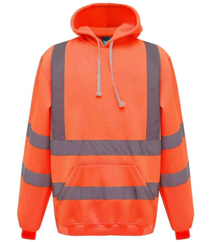 YOKO Yoko Hi-Vis Pull Over Hoodie in ORA