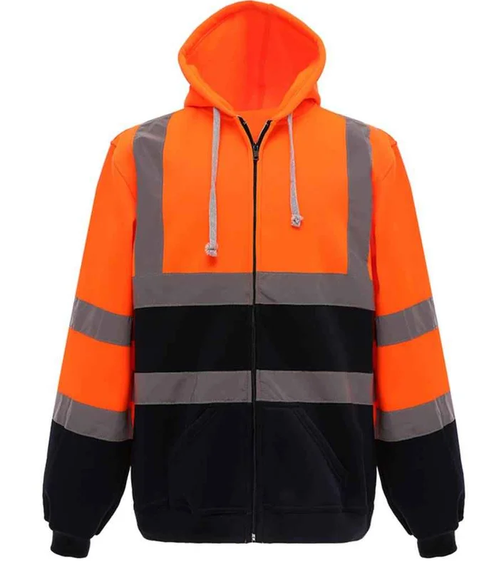 YOKO Yoko Hi-Vis Zip Hoodie in OR/NV