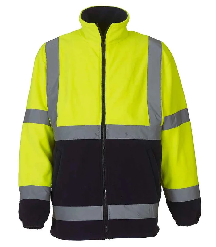 YOKO Yoko Hi-Vis Heavyweight Fleece Jacket in YL/NV