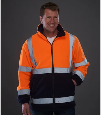 YOKO Yoko Hi-Vis Heavyweight Fleece Jacket in OR/NV