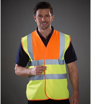 YOKO Yoko Hi-Vis Two Band and Braces Waistcoat in OR/YL