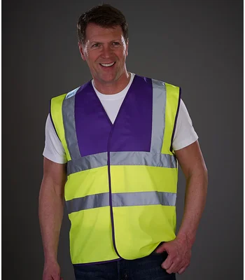 YOKO Yoko Hi-Vis Two Band and Braces Waistcoat in PR/YL
