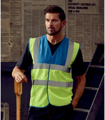 YOKO Yoko Hi-Vis Two Band and Braces Waistcoat in RY/YL