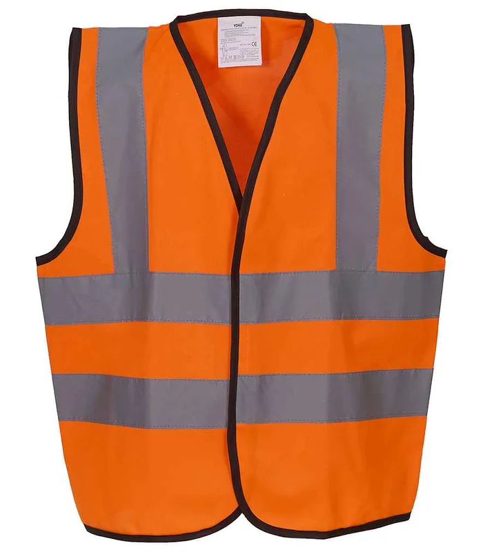 YOKO Yoko Kids Hi-Vis Two Band and Braces Waistcoat in ORA