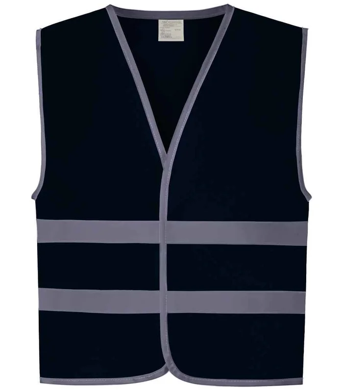 YOKO Yoko Kids Hi-Vis Two Band Waistcoat in NAV