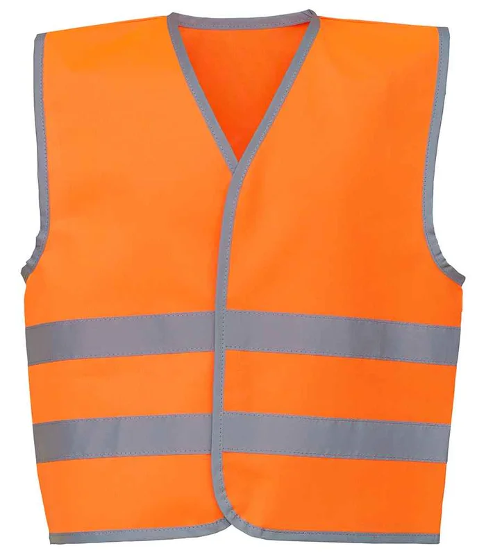 YOKO Yoko Kids Hi-Vis Two Band Waistcoat in ORA