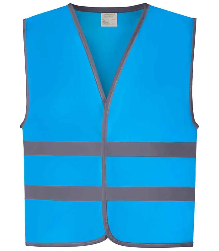 YOKO Yoko Kids Hi-Vis Two Band Waistcoat in SAP