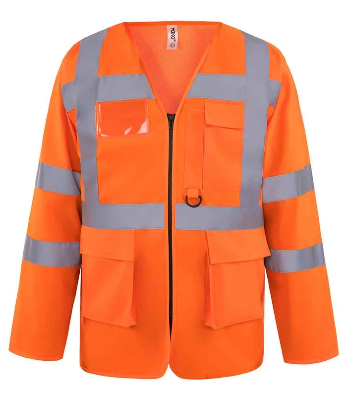 YOKO Yoko Hi-Vis Executive Long Sleeve Waistcoat in ORA