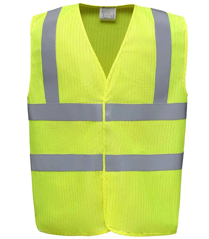 YOKO Yoko Hi-Vis Anti-Static Flame Retardant Waistcoat in YEL