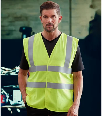 YOKO Yoko Hi-Vis Anti-Static Flame Retardant Waistcoat in YEL