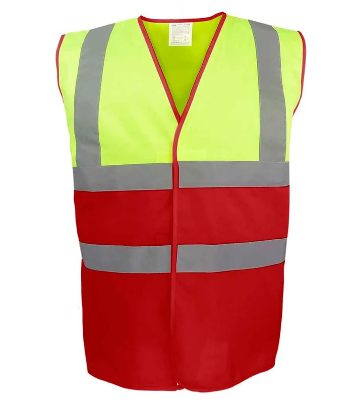 YOKO Yoko Two Tone Waistcoat in YL/RD