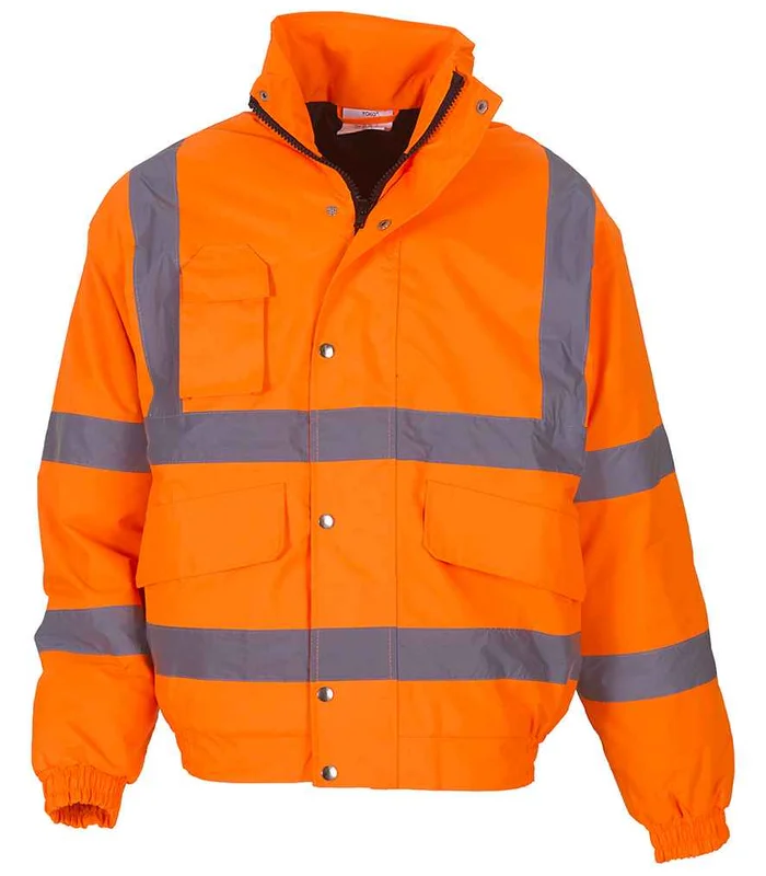 YOKO Yoko Hi-Vis Classic Bomber Jacket in ORA