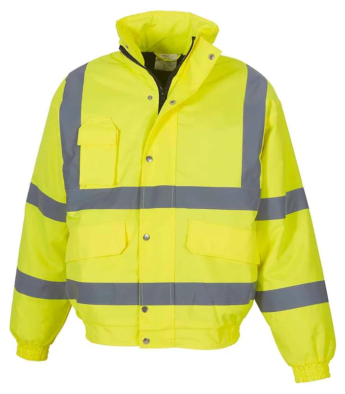 YOKO Yoko Hi-Vis Classic Bomber Jacket in YEL