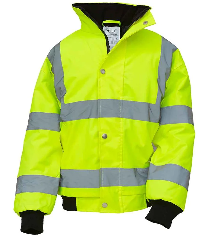 YOKO Yoko Kids Hi-Vis Bomber Jacket in YEL