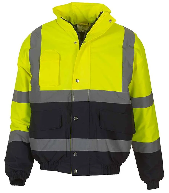 YOKO Yoko Hi-Vis Two Tone Bomber Jacket in YL/NV