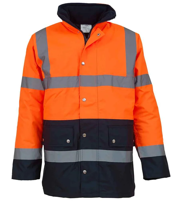 YOKO Yoko Hi-Vis Two Tone Motorway Jacket in OR/NV