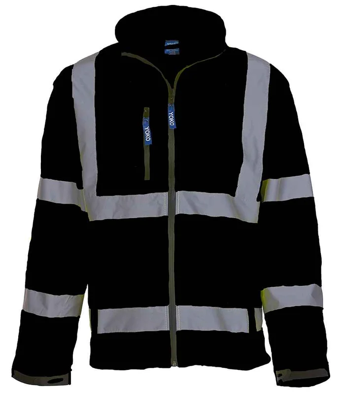 YOKO Yoko Hi-Vis Soft Shell Jacket in BLK