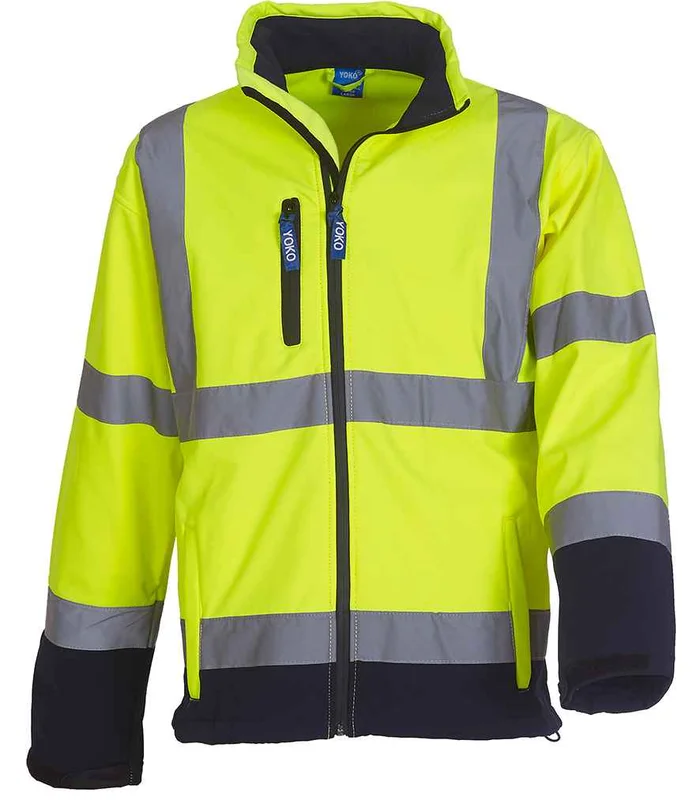 YOKO Yoko Hi-Vis Soft Shell Jacket in YL/NV