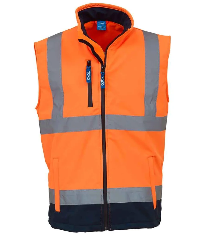 YOKO Yoko Hi-Vis Soft Shell Gilet in OR/NV