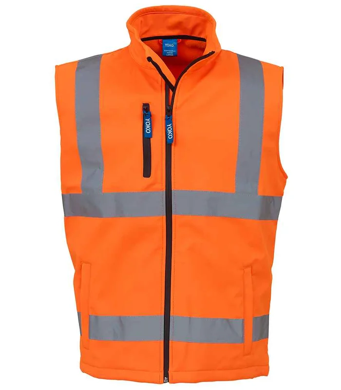 YOKO Yoko Hi-Vis Soft Shell Gilet in ORA