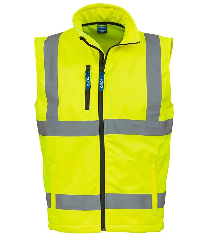 YOKO Yoko Hi-Vis Soft Shell Gilet in YEL