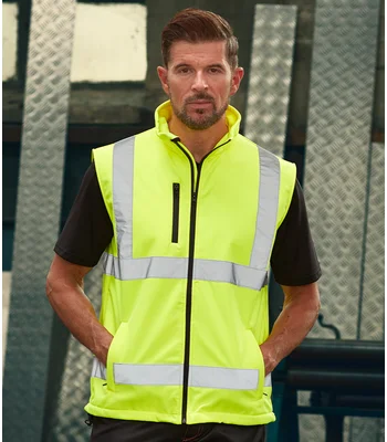 YOKO Yoko Hi-Vis Soft Shell Gilet in YEL