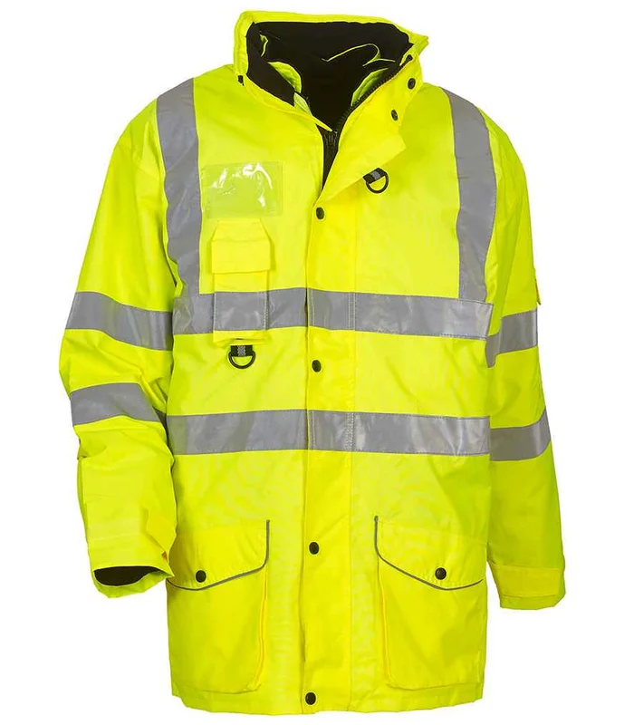 YOKO Yoko Hi-Vis Multi-Function 7-in-1 Jacket in YEL