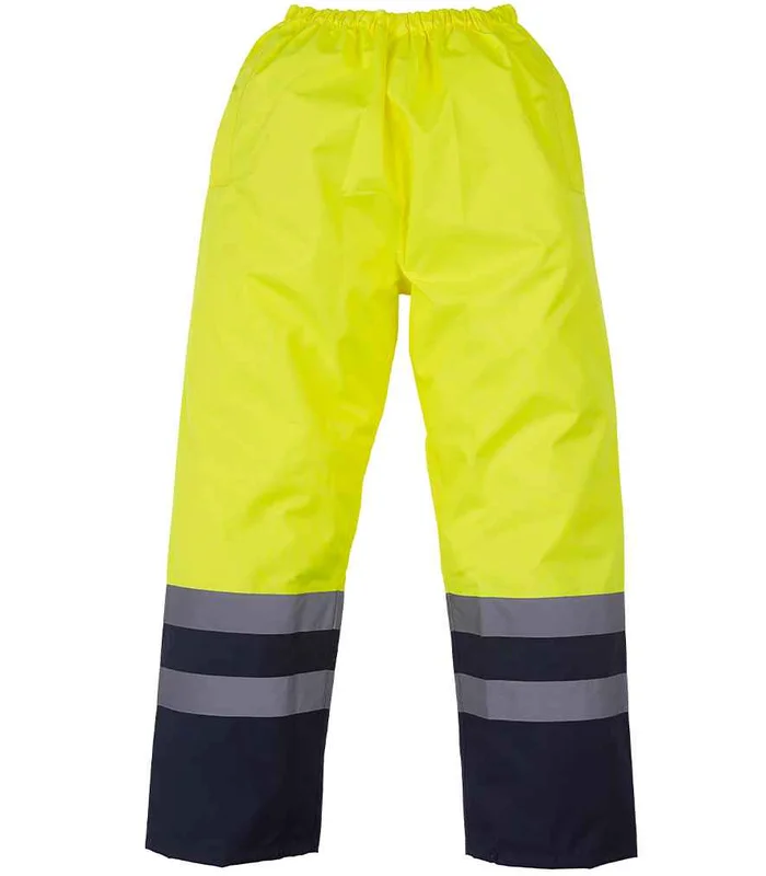 YOKO Yoko Hi-Vis Two Tone Waterproof Overtrousers in YL/NV