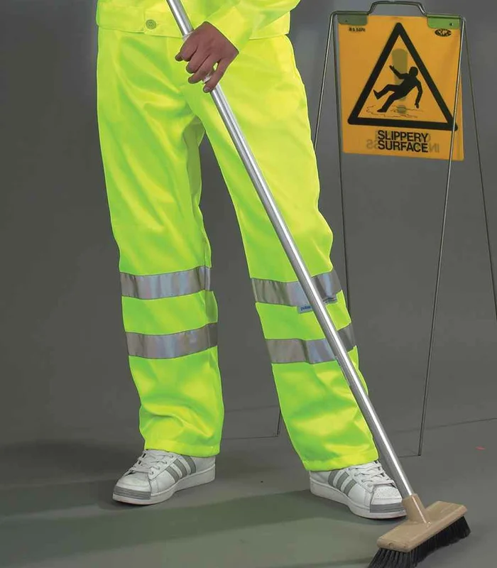 YOKO Yoko Hi-Vis Poly/Cotton Work Trousers in YEL