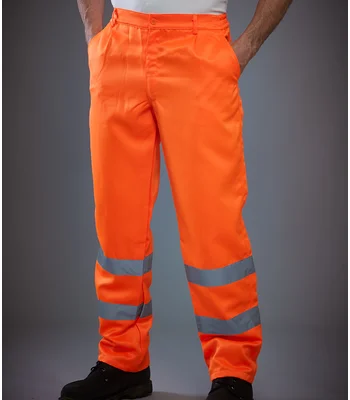 YOKO Yoko Hi-Vis Poly/Cotton Work Trousers in ORA