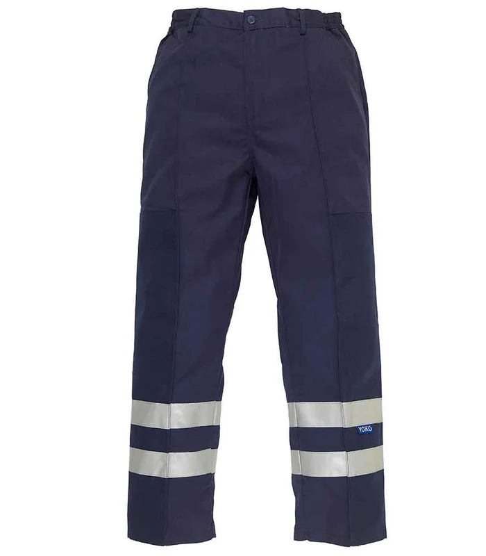 YOKO Yoko Reflective Poly/Cotton Ballistic Trousers in NAV